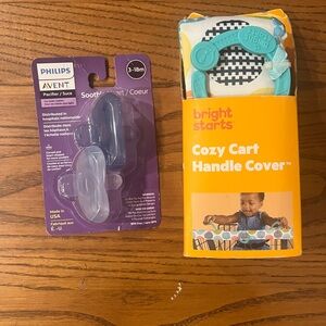 Bright Starts Cozy Cart Handle Cover and Pacifier Set
